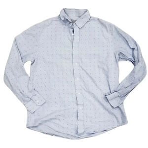 Club Monaco Blue Geometric Print Slim Shirt XL